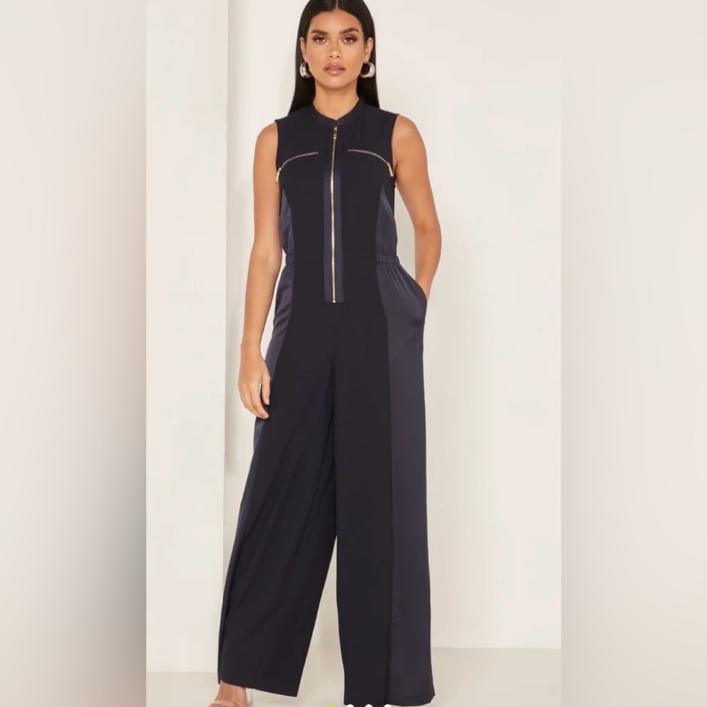 Ted Baker London Navy Front Zip Jumpsuit. Ted Size 1 (4 U.S.)